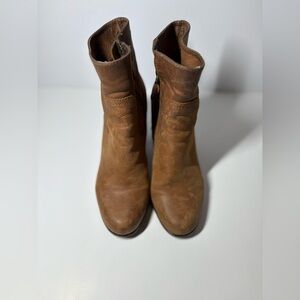 Frye Tan Leather Ankle Booties